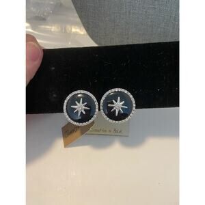 Star clip on earrings with rhinestone
